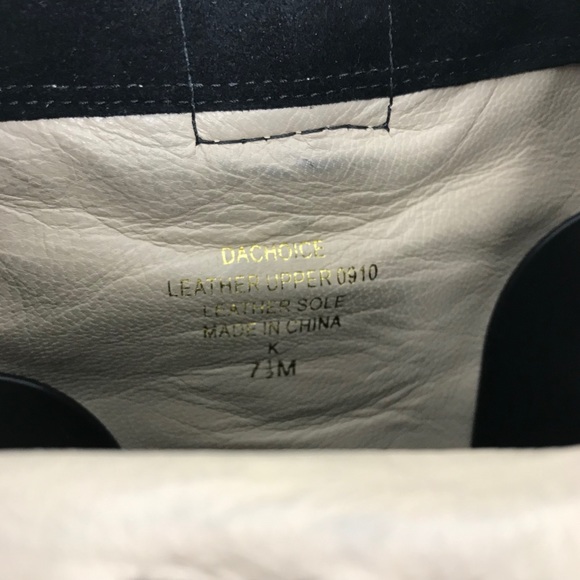 Joan and David Dachoice Black Suede Overlap Chunky Heeled Knee Hi Boots Size 7.5 - Picture 14 of 15